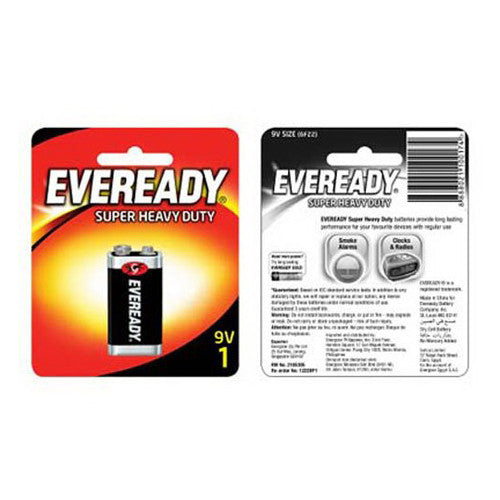 Eveready Energizer Heavy Duty General Purpose Battery 9V #1222Bp - 1 Pack